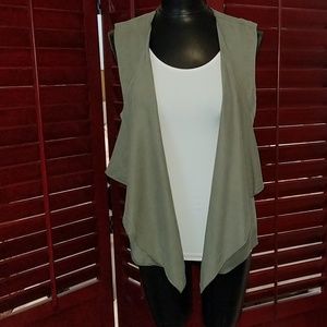 Chico's Army Green Open Vest